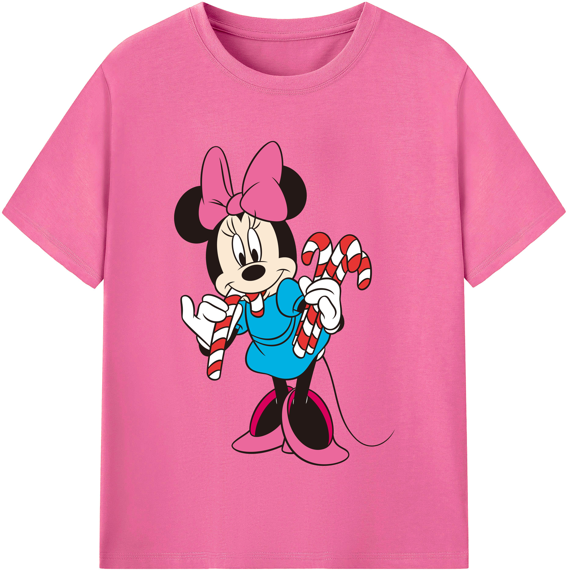 （画像用） ミッキーマウス Mickey Mouse レディースカジュアルプリントTシャツ（綿100％）
